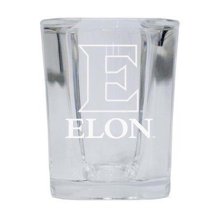 R & R IMPORTS R & R Imports SGSE2-C-ELON20 Elon University 2 oz Square Shot Glass Laser Etched Logo Design - Pack of 2 SGSE2-C-ELON20